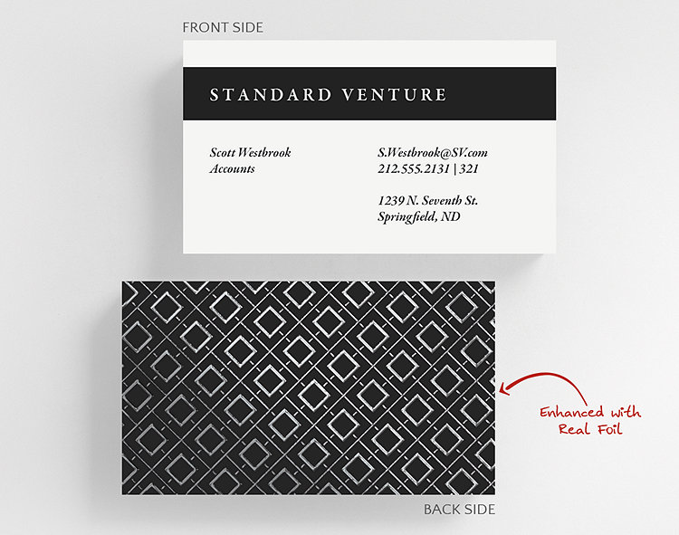 Foil Box In A Box Business Card Standard Size - Business Cards