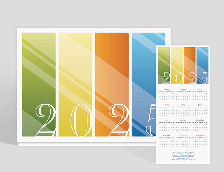 Colorful Panels Calendar Card - Greeting Cards