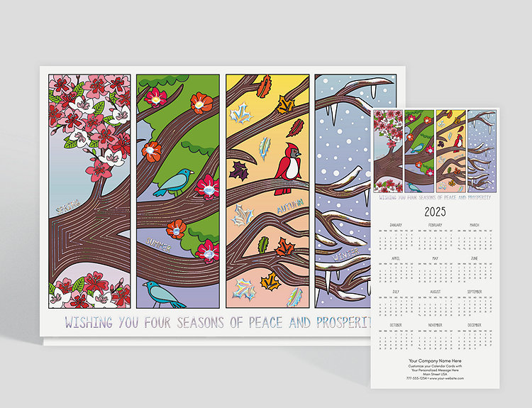 Seasons Of Prosperity Calendar Card - Greeting Cards