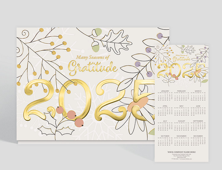 Seasons Of Gratitude Calendar Card - Greeting Cards