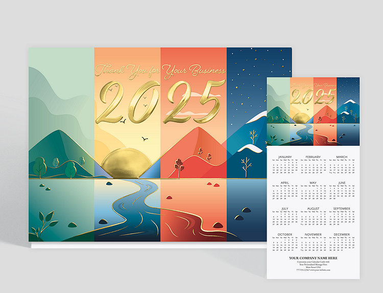 Seasonal Color Flow Calendar Card - Greeting Cards