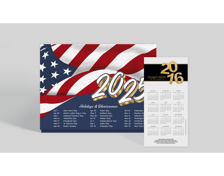 Patriotic Waves Calendar Card, 1028286 | The Gallery Collection