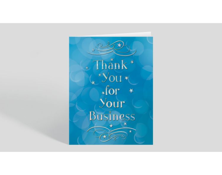 Shimmering Business Star Thank You Card - Greeting Cards