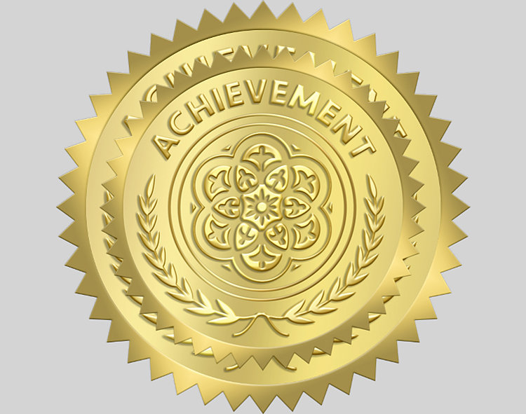Achievement Foil Embossed Certificate Seal, 701911 | The Gallery Collection