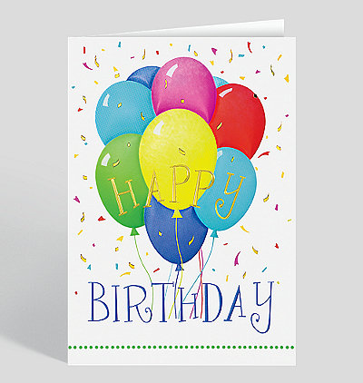 Watercolor Cupcakes Birthday Card, 1023912 - Business Christmas Cards
